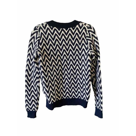 Adam Lippes Sweater Womens Size Medium Wool Cotton Knit Pullover Preppy Designer - Picture 2 of 11